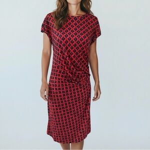 Banana Republic Red and Blue Patterned Dress